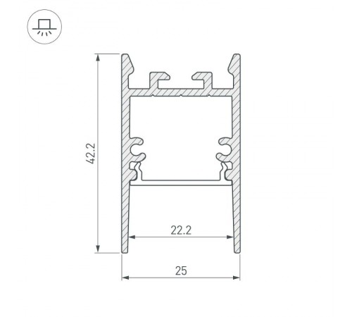 Профиль SL-COMFORT-2542-2000 ANOD BLACK (Arlight, Алюминий)  031729  Arlight