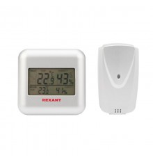 Термометр электронный REXANT S3341BF с часами и беспроводным выносным датчиком 70-0596  REXANT