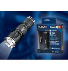 Фонарь рабочий Premium "Iron domination 185" P-ML071-BB Black  алюм. , XP-E {Q4} CREE LED, ной короб, 1 х CR123A в/к, черн  05722  Uniel