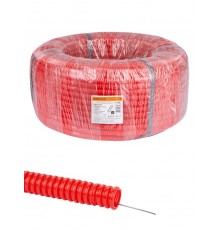 Труба гофрированная ПНД d 16 с зондом (100 м) легкая красная  SQ0413-0031  TDM