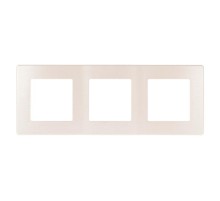Рамка для розеток и выключателей серия 12 12-5103-15 на 3 поста, сатин, перламутр  Б0052528  ЭРА
