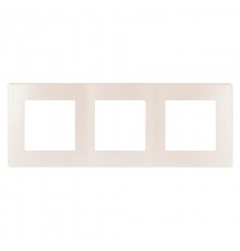 Рамка для розеток и выключателей серия 12 12-5103-15 на 3 поста, сатин, перламутр  Б0052528  ЭРА