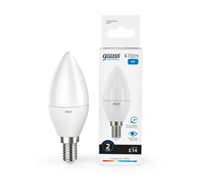 Лампа светодиодная LED 6Вт E14 220В 6500К Elementary свеча  33136  Gauss