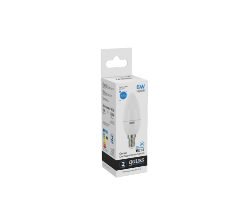 Лампа светодиодная LED 6Вт E14 220В 6500К Elementary свеча  33136  Gauss