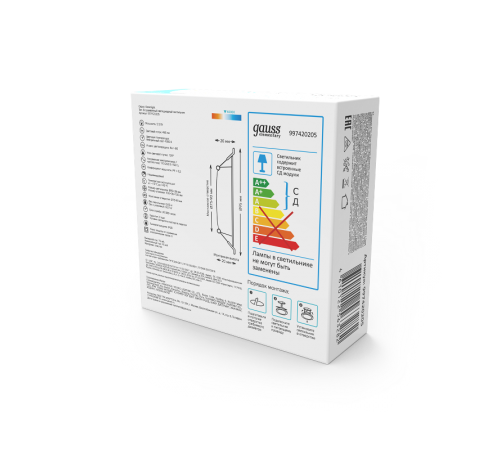 Светильник  Elementary Downlight круг 5,5W 460lm 4000K 170-260V IP20 95*26 белый LED 1/100  997420205  Gauss