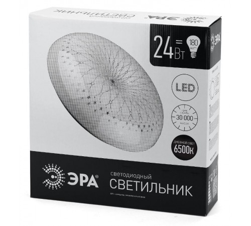 Светильник светодиодный декоративный бытовой ДПБ SPB-6-24-6,5K (D) 24Вт 6500К 405x115 1850Лм "Фея" IP20  Б0032149  ЭРА