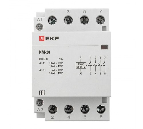Контактор модульный КМ 20А 4NО (3 мод.) EKF PROxima  km-3-20-40  EKF