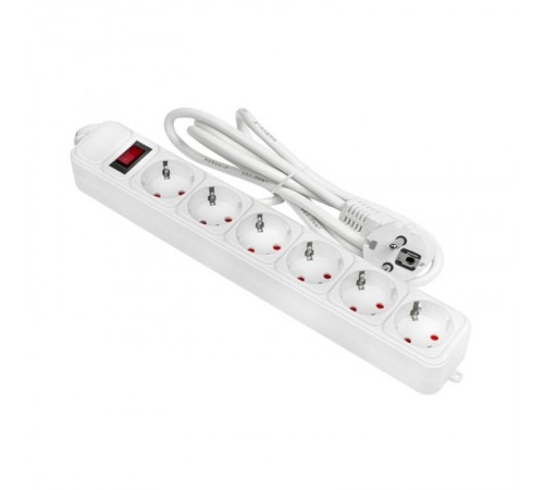 Сетевой фильтр 6*1,8м 16А/3,2кВт с выкл. c/з ПВС 3х1,0 Блокбастер XL EKF PROxima  UFA16-310-6-018  EKF