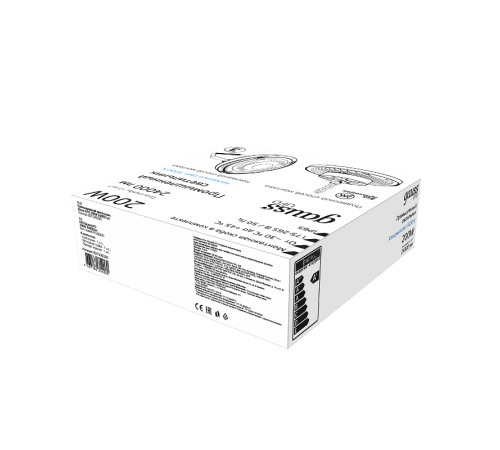 Светильник светодиодный подвесной UFO 200W 24000lm 5000K 175-265V IP65 D310*88мм черный скобка в комплекте  821536320  Gauss