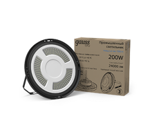Светильник светодиодный подвесной UFO 200W 24000lm 5000K 175-265V IP65 D310*88мм черный скобка в комплекте  821536320  Gauss