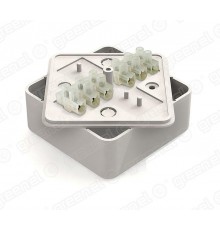 Коробка распределительная для о/п 75х75х28мм с клеммной колодкой ЗВИ-5 (1,5-4мм2) 6 клемм, IP40, цвет -БЕЛЫЙ (80шт)  GE41216-01  GREENEL