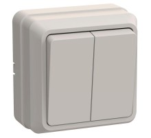 ОКТАВА кремовый Выключатель 2-клавишный О/У 10А ВС20-2-0-ОКм EVO20-K33-10-DC  GENERICA