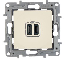 Зарядное устройство USB тип С / тип С - Legrand Etika - 3000мА 15Вт - слоновая кость  672335  Legrand