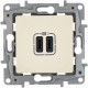 Зарядное устройство USB тип С / тип С - Legrand Etika - 3000мА 15Вт - слоновая кость  672335  Legrand
