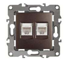 Розетка информационная двойная 12-3108-13  2XRJ45,  бронза  Б0019355  ЭРА