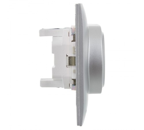 SKANDY Розетка 2-местная с з/к/ш 16А в сб. SK-R07S серебряный  SK-R24-16-K23-F  IEK