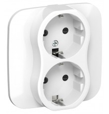 FLITE Розетка 2-ая с заземлением со шторками 16А РСш12-0-А-ФлБ белый  FI-R24A-16-K01  IEK