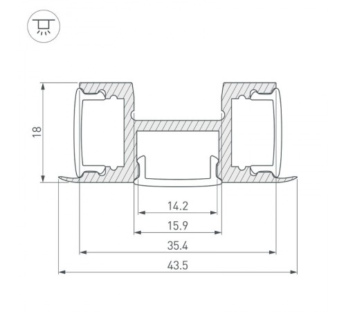Профиль ARH-TRI-D-2000 ANOD  018829  Arlight