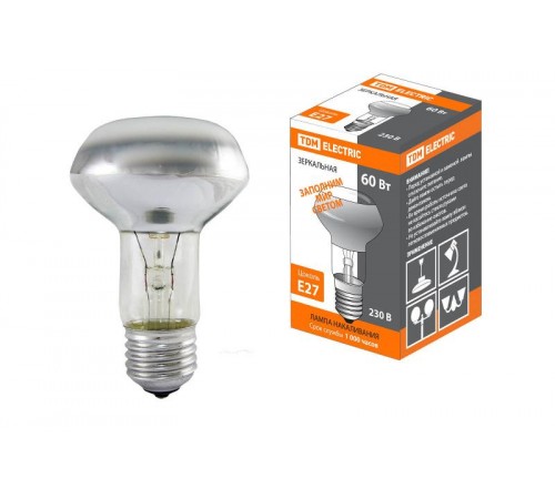 Лампа накаливания зеркальная 60Вт Е27 230В R63  SQ0332-0030  TDM