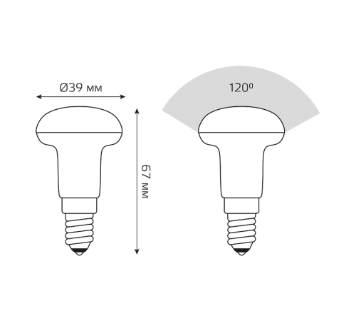 Лампа светодиодная LED 4Вт E14 220В 2700К Reflector R39  106001104  Gauss