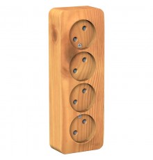 Blanca Ясень О/У с изолирующей пластиной Ясень Розетка 4-ая без заземления без шторок 16А, 250В  BLNRA000415  SE