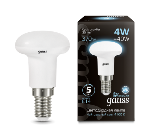 Лампа светодиодная LED 4Вт E14 220В 4100К Reflector R39  106001204  Gauss