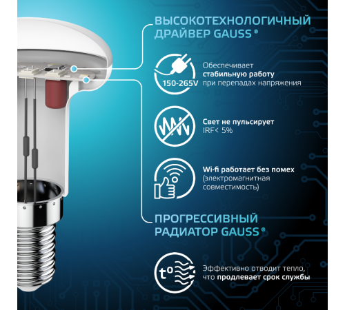 Лампа светодиодная LED 4Вт E14 220В 4100К Reflector R39  106001204  Gauss