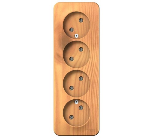 Blanca Ясень О/У с изолирующей пластиной Ясень Розетка 4-ая без заземления без шторок 16А, 250В  BLNRA000415  SE