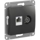 Glossa Антрацит Розетка 2-ая TV + компьютерная RJ45, кат. 5Е, механизм  GSL000789  SE