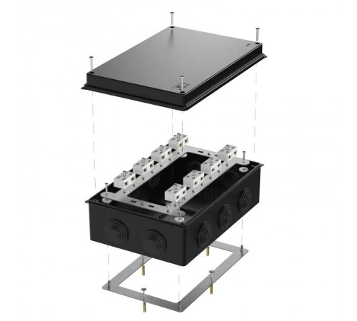 Коробка огнестойкая для о/п 40-0330-FR6.0-4-16-Р Е15-Е60 RAL9005 260х175х90 (7 шт/кор) черная  40-0330-9005-FR6.0-4-16-Р  Промрукав