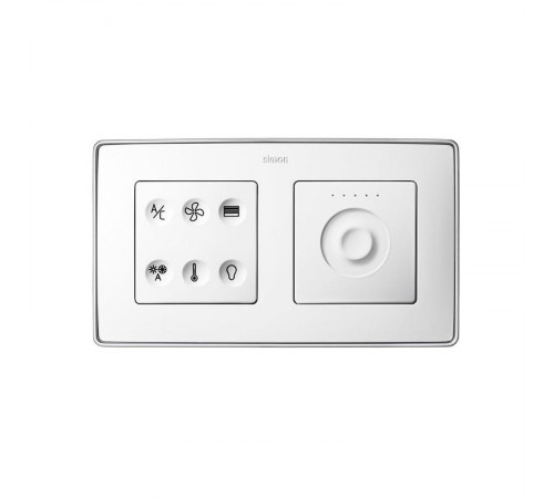 Комплект 6-кл сенсорн.выкл.+ сенс.регулятор, с тематич. маркиров. Т2, LON, белый  8000674-030  Simon