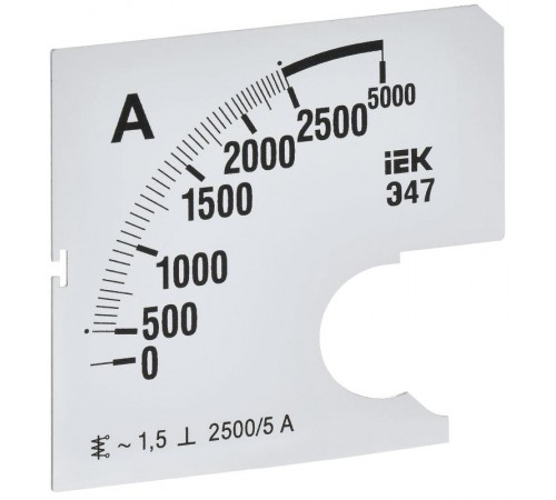 Шкала смен. для амперметра Э47 2500/5А-1,5 72х72мм  IPA10D-SC-2500  IEK