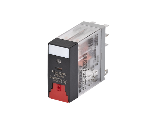 Реле 8A 2CO 230VAC тест кнопка LED  RSXG22P7  SE