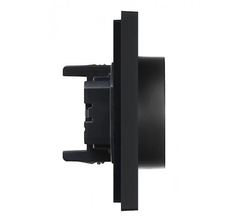 FORTE&PIANO Розетка 2-я с заземлением безвинтовое крепление 16А FP124 черный  FP-R21-16-1-K02  IEK