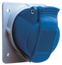 Розетка панельная с угловым минимальным фланцем 216RAM4, 16A, 2P+E, IP44, 4ч  2CMA170003R1000  ABB