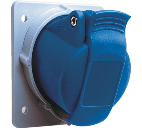 Розетка панельная с угловым минимальным фланцем 216RAM4, 16A, 2P+E, IP44, 4ч  2CMA170003R1000  ABB