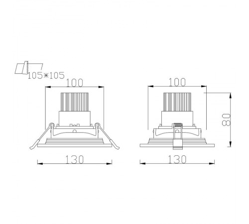 Светильник светодиодный встраиваемый карданный SKD-11-36-40K-W09 9Вт 810Лм 4000К 130х130х100мм  Б0049776  ЭРА