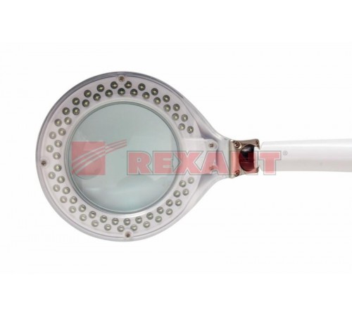 Лупа настольная 3D+12D с подсветкой 60 LED, белая  31-0243  REXANT