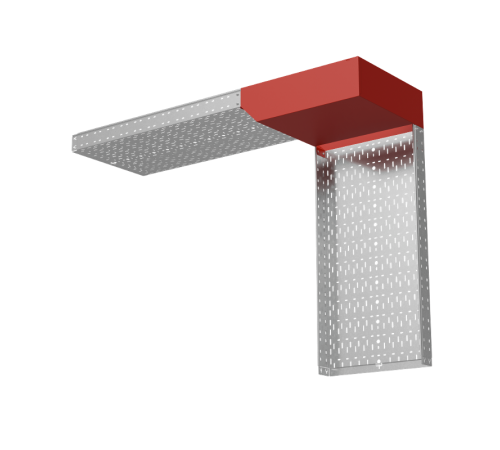 Угол вертикальный внешний L 100х600 мм с разворотом трассы на 90 град "ПЛЮС"  VLPDplus90-100-600-L  КМ-профиль