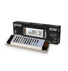 Блок питания 60W 24V IP20 ультратонкий 1/120  202002060  Gauss