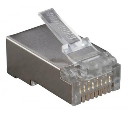 Разъем под витую пару PLUG-8P8C-U-C6-SH-100 RJ-45(8P8C) кат.6 (50 µ"/ 50м.дюй.),экранир.,универс.(д.одн.имногож.каб.) (100 шт)  49358  Hyperline