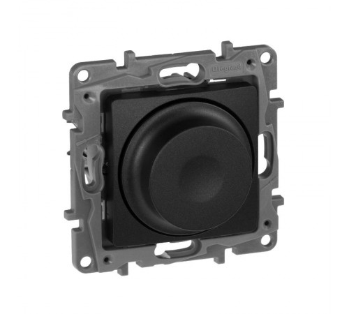 Etika Антрацит Светорегулятор поворотный, 300Вт, без нейтрали  672619  Legrand