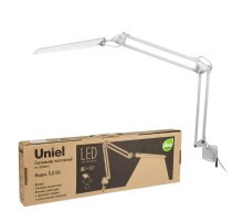 Светильник настольный TLD-524 White/8W/ на струбцине/LED/500Lm/4500K/Dimmer/Цвет-белый  10610  Uniel
