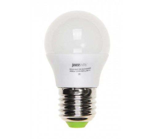 Лампа светодиодная LED 5Вт Е27 220В 4000К PLED- ECO-G45 шар  1036988A  Jazzway