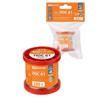 Припой ПОС 61, проволока, ГОСТ 21931-76, 1 мм, 200 г, катушка, инд. упак., "Алмаз"  SQ1025-1806  TDM