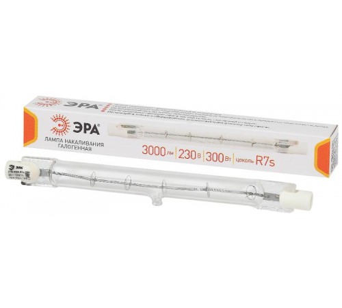 Лампа галогенная линейная  J118-300W-R7s-230V (галоген, J118, 300Вт, нейтр, R7s) (10/500/18000)  Б0048494  ЭРА