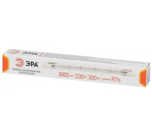 Лампа галогенная линейная  J118-300W-R7s-230V (галоген, J118, 300Вт, нейтр, R7s) (10/500/18000)  Б0048494  ЭРА