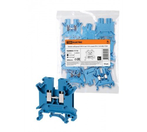 Зажим наборный ЗНН-4мм2 41А синий (Ph-C UK-4BU)  SQ0803-1113  TDM
