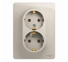Glossa Молочный Розетка 2-ая с заземлением (в сборе)  GSL000924  SE