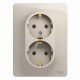 Glossa Молочный Розетка 2-ая с заземлением (в сборе)  GSL000924  SE